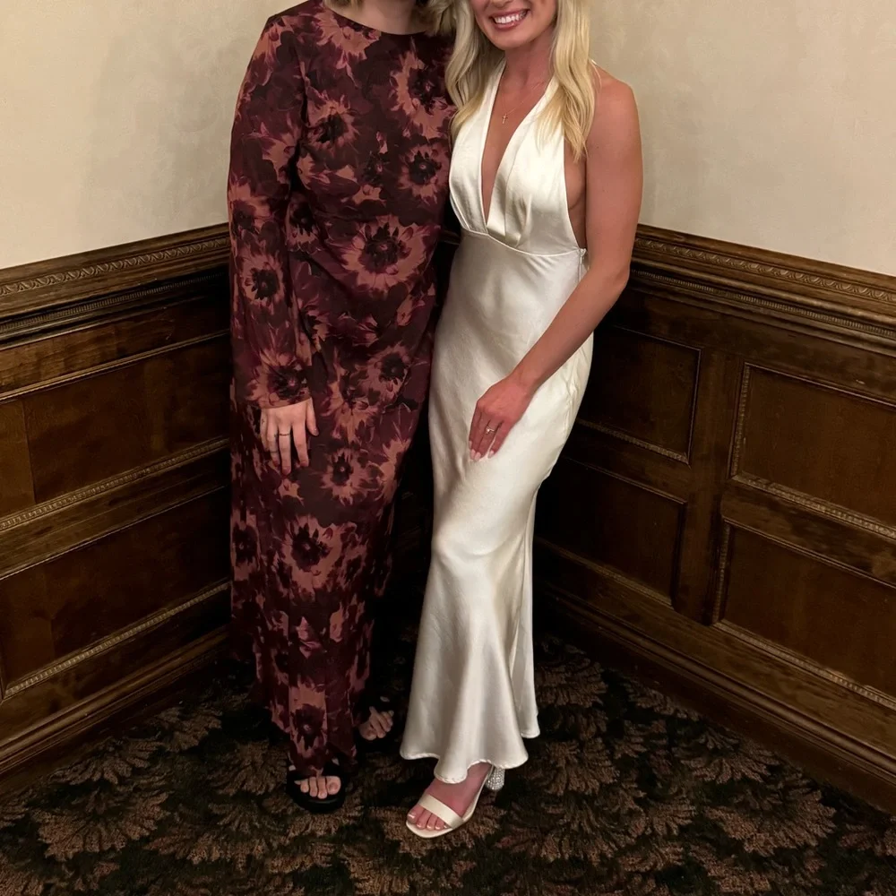 ASOS DESIGN Red Blurred Floral Maxi Dress - Picture 4 of 4